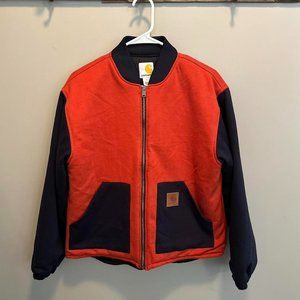 Carhartt NWOT Orange and Navy Blue Zip-Up Jacket Large